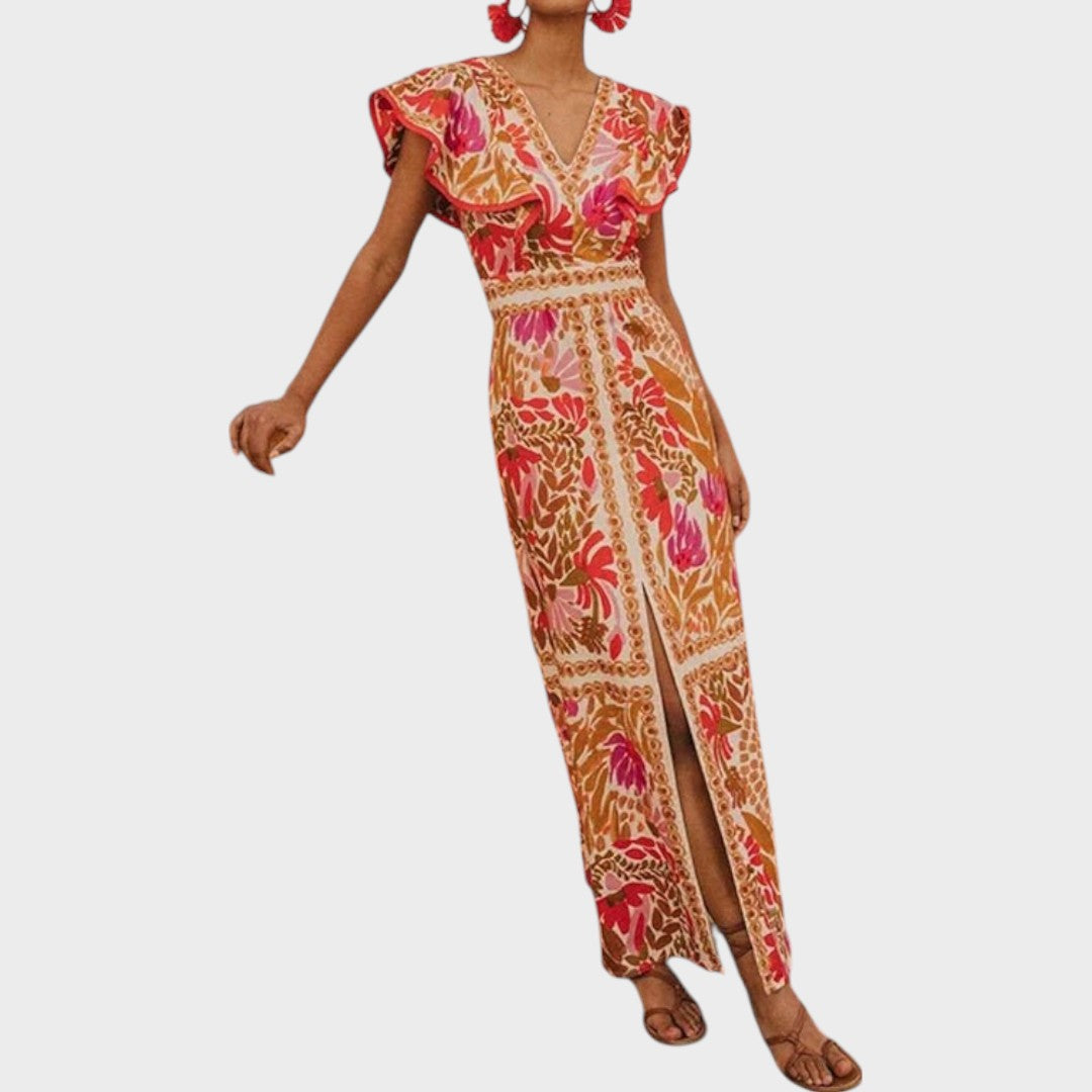 Jessy | Vestido Midi Con Escote En V Y Dividido