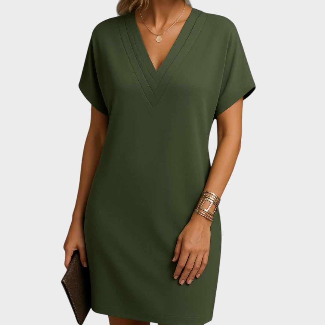 Elena | Elegante Vestido Con Cuello En V