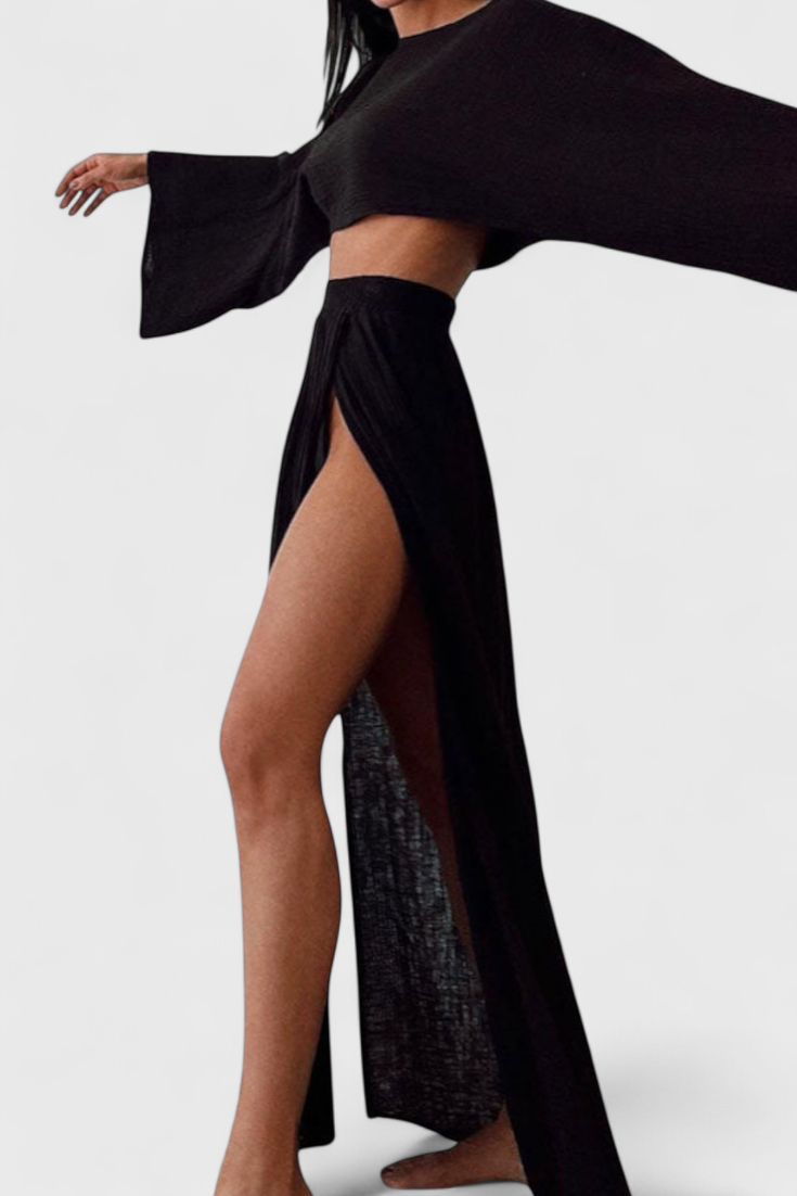 Conjunto Martha con Falda de Abertura Alta