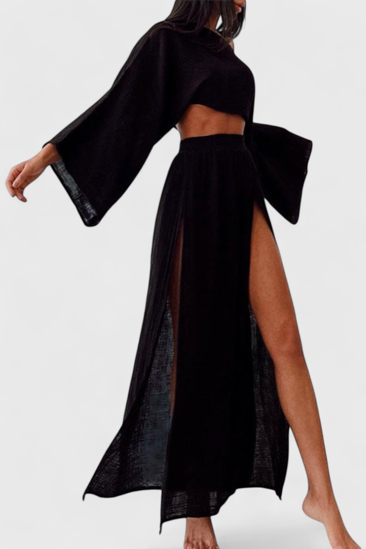 Conjunto Martha con Falda de Abertura Alta