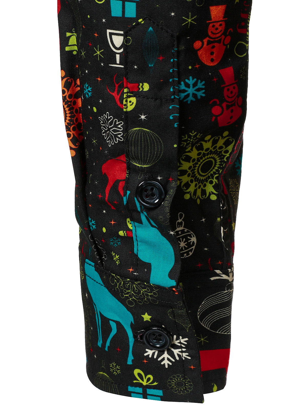 Camisa de manga larga para hombre con reno navideño divertido y copos de nieve