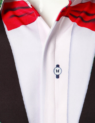 Camisa de manga larga para hombre con diseño divertido de árbol de Navidad y botones verdes para vacaciones