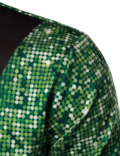 Camisa de manga larga para hombre con diseño divertido de árbol de Navidad y botones verdes para vacaciones