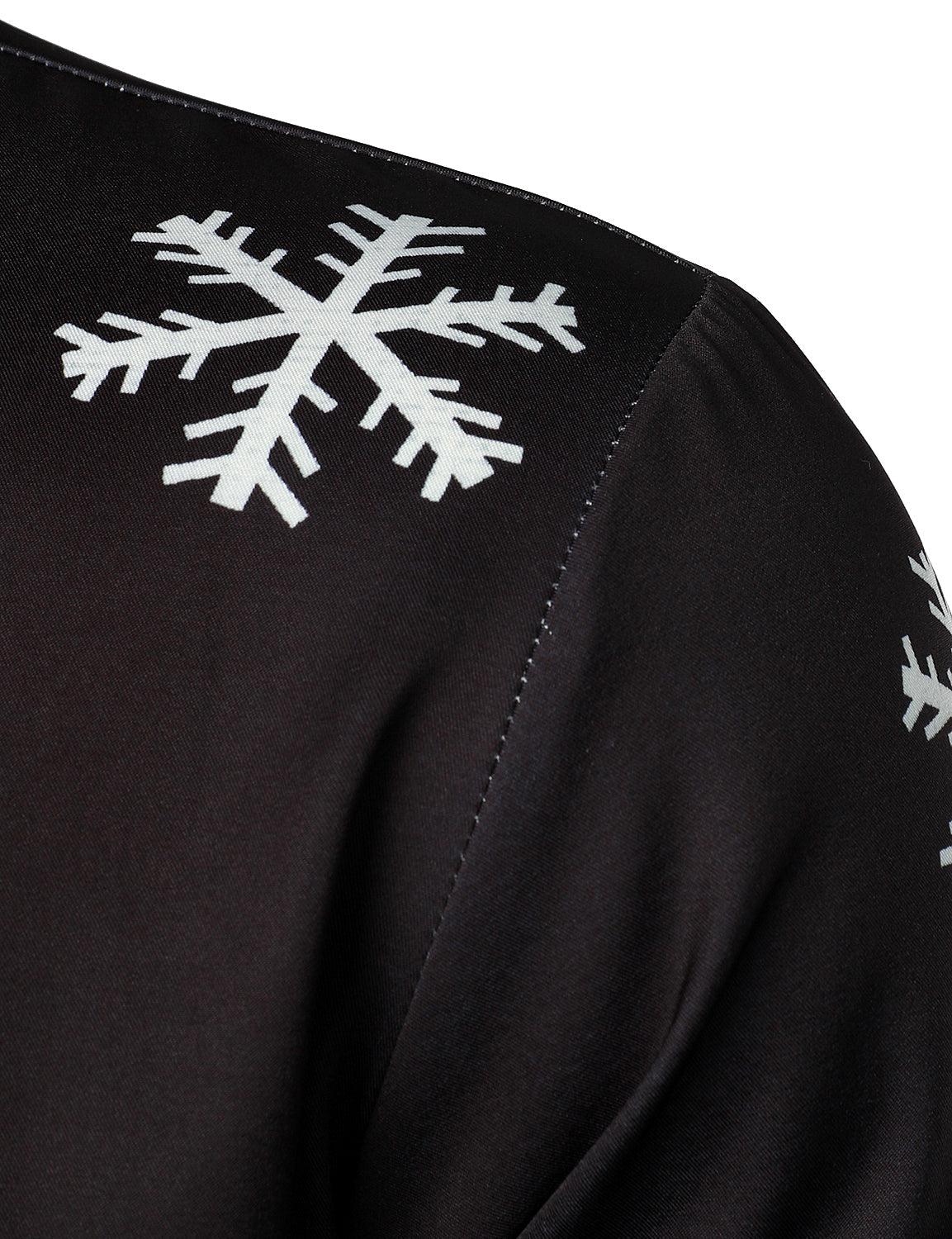 Camisa negra de manga larga para hombre con botones y diseño divertido de Papá Noel