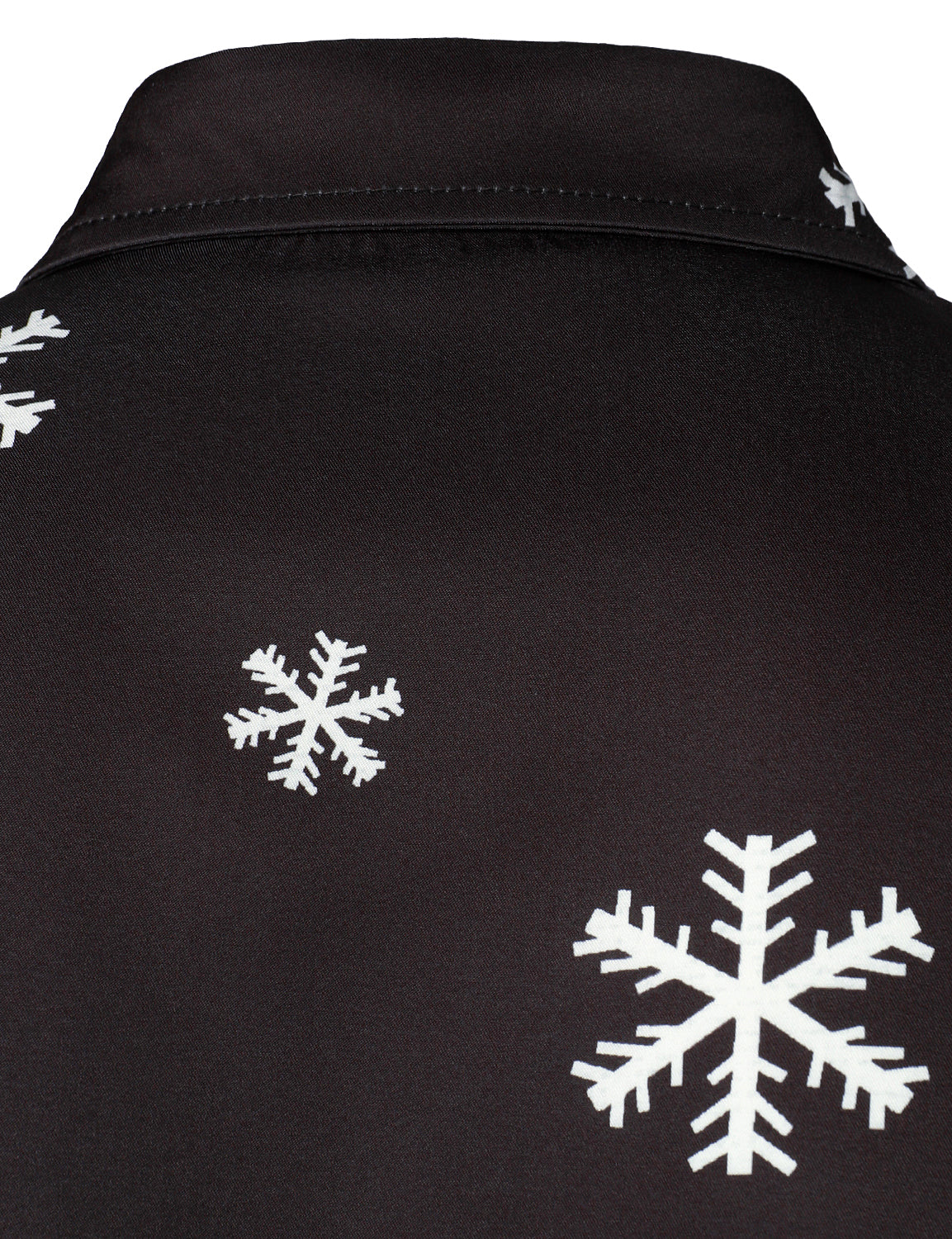 Camisa negra de manga larga para hombre con botones y diseño divertido de Papá Noel