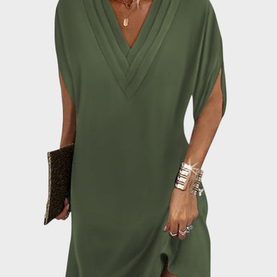 Elena | Elegante Vestido Con Cuello En V