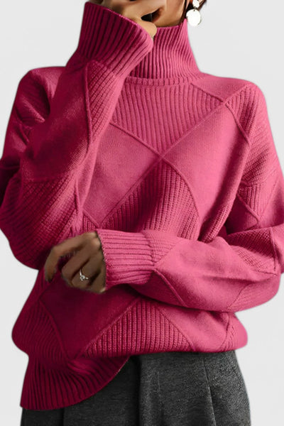 Jasmine Jersey de Cuello Alto de Cachemira