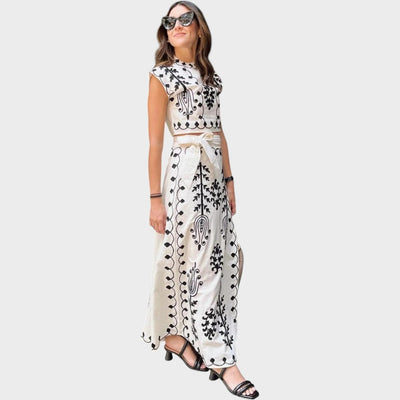 Duna | Conjunto de lino bordado