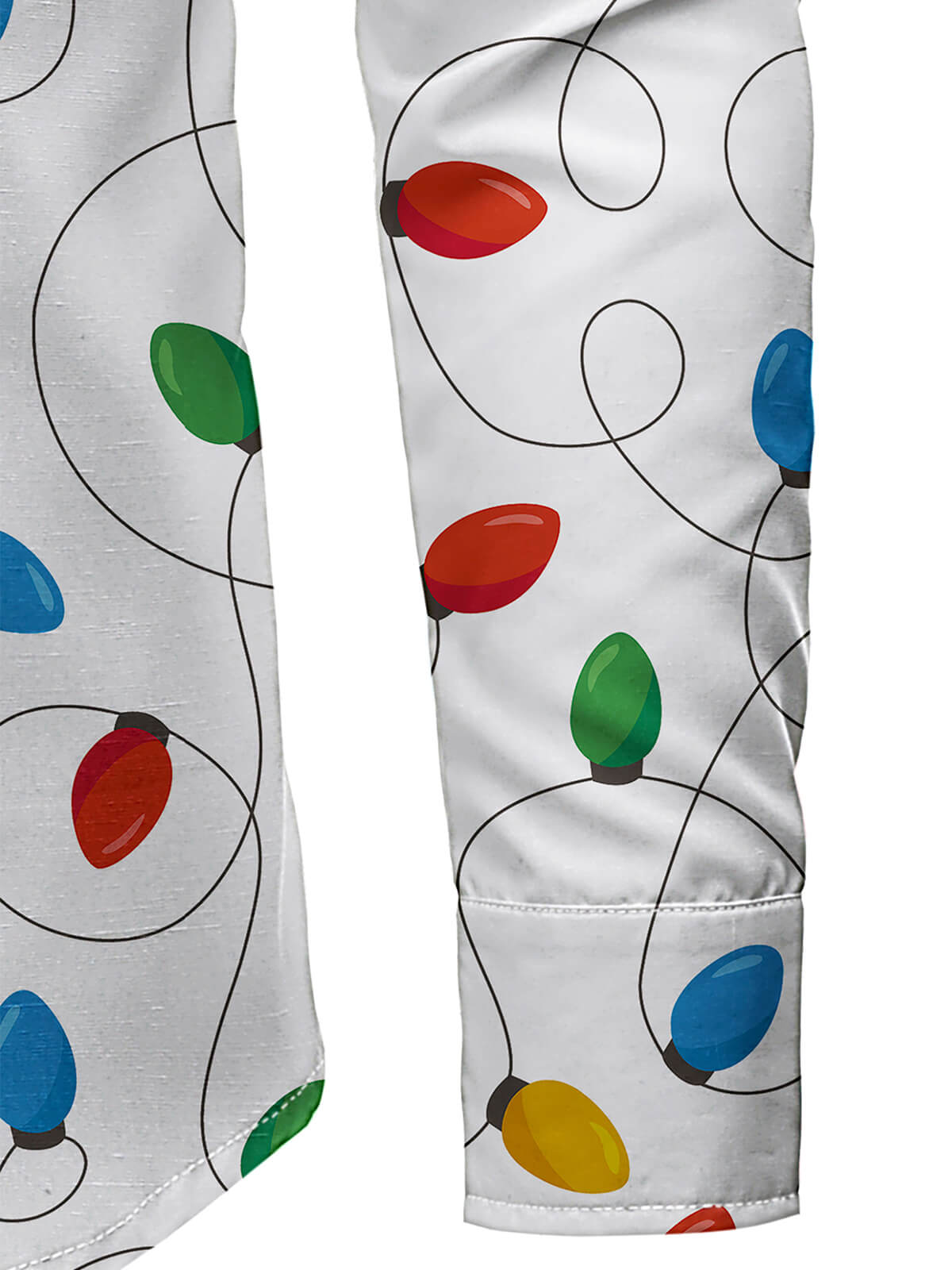 Camisa de manga larga para hombre con luces navideñas de hadas