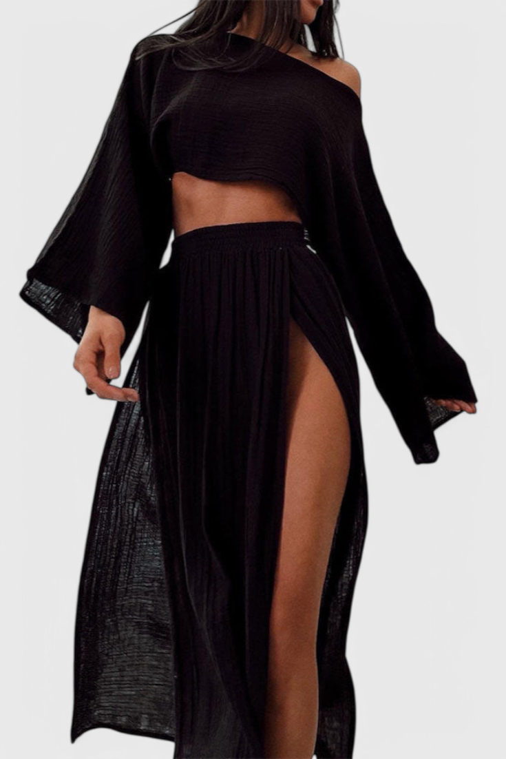 Conjunto Martha con Falda de Abertura Alta