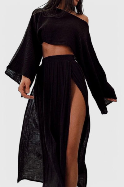 Conjunto Martha con Falda de Abertura Alta