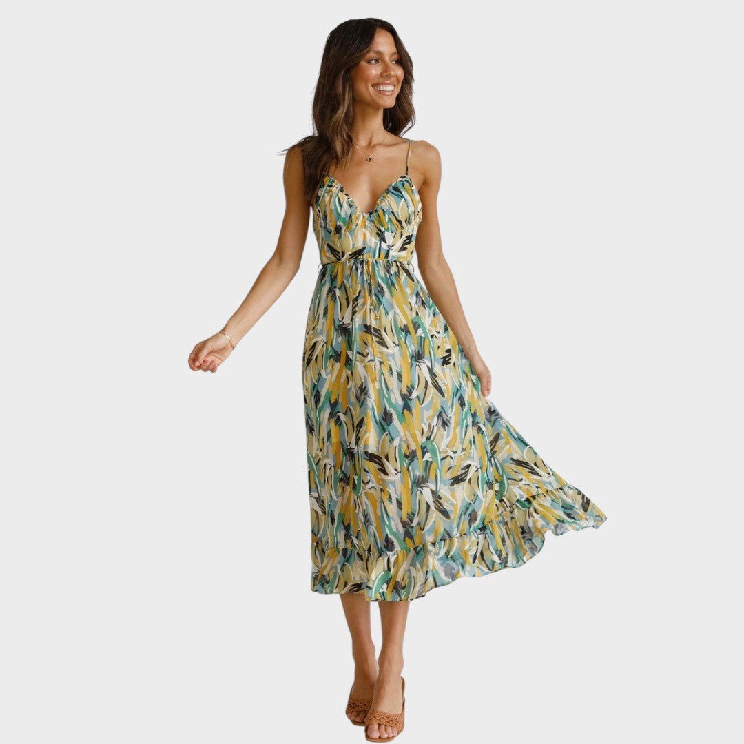 Milou | Vestido midi con tirantes