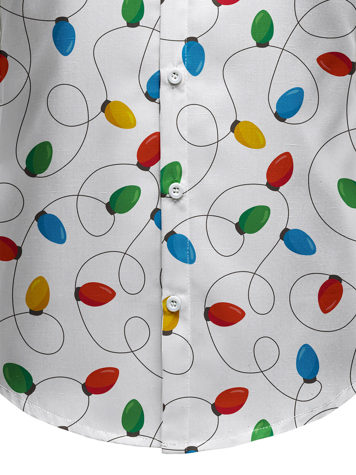 Camisa de manga larga para hombre con luces navideñas de hadas