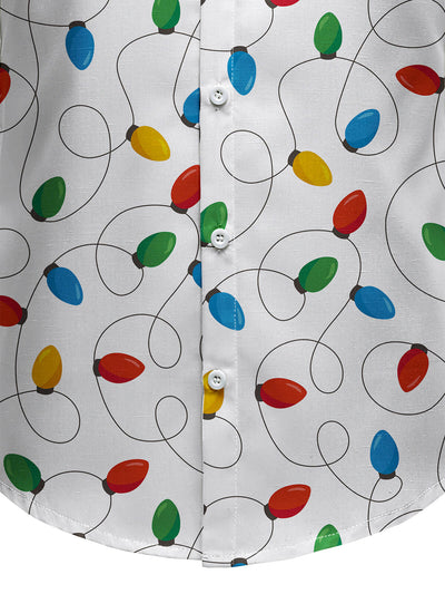 Camisa de manga larga para hombre con luces navideñas de hadas