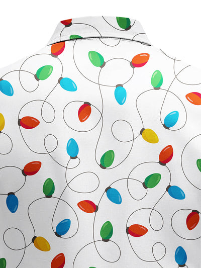 Camisa de manga larga para hombre con luces navideñas de hadas