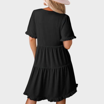 Barbara | Vestido corto informal con cuello en V