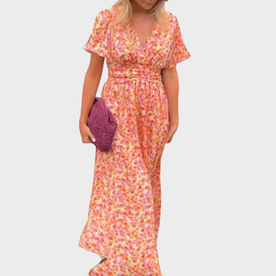 Sandrine |  Elegante Vestido Largo Con Escote En V