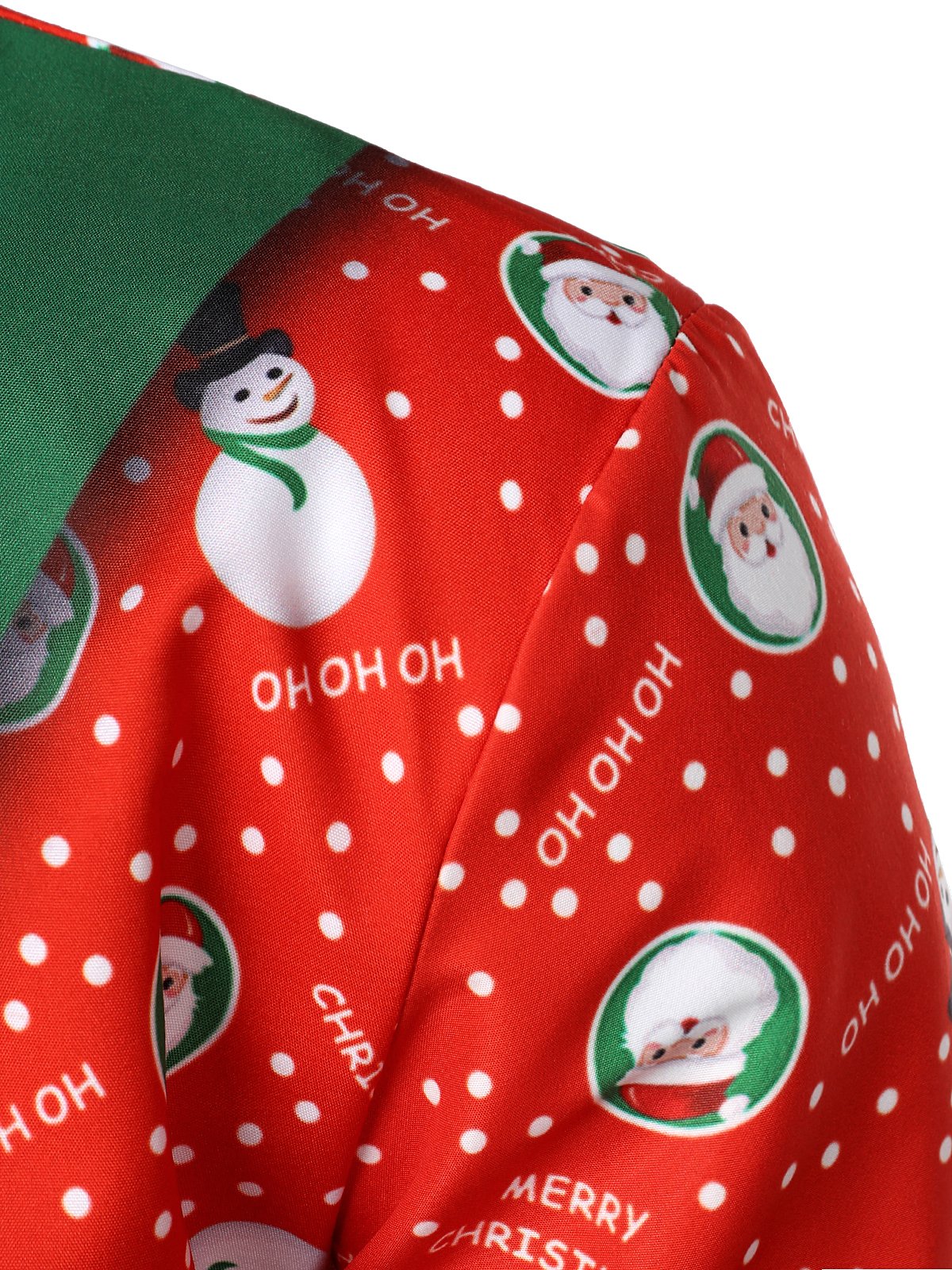 Camisa de manga larga para hombre con estampado de muñeco de nieve y Papá Noel divertido