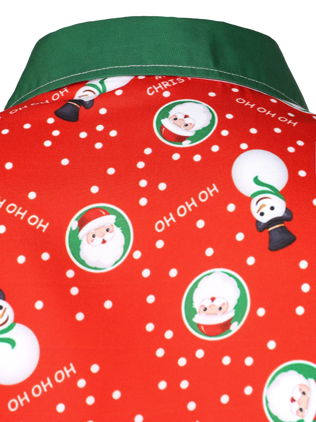 Camisa de manga larga para hombre con estampado de muñeco de nieve y Papá Noel divertido