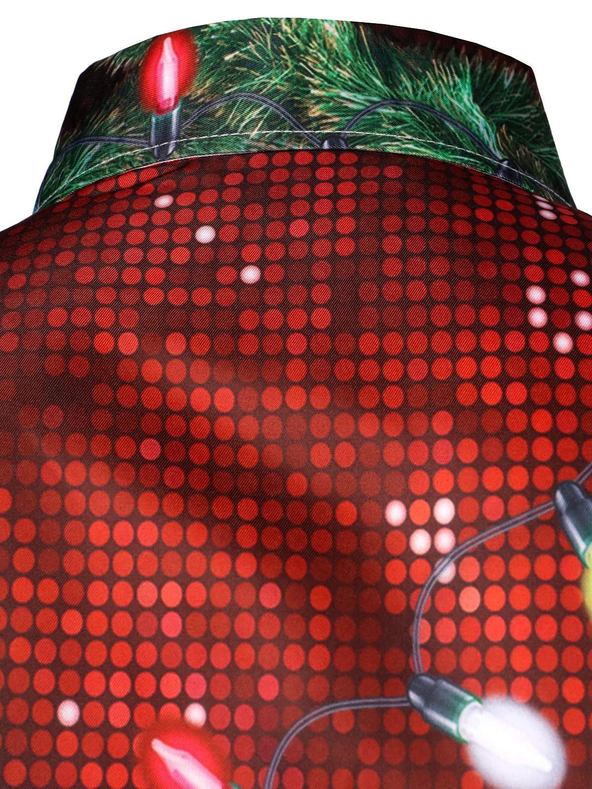 Camisa de manga larga para hombre con tema navideño divertido y botones