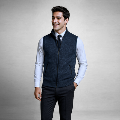 Harrison Gilet | Chaleco de Lana con Cierre Total