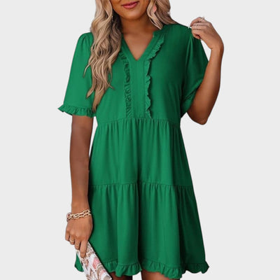 Barbara | Vestido corto informal con cuello en V