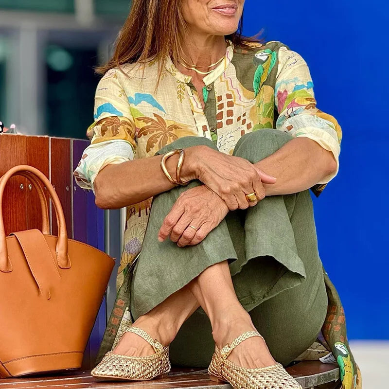 Miréliane – Conjunto coordinado de lino elegante