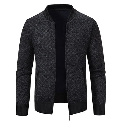 Pull Marcel – Suéter de Punto Grueso con Cremallera y Cuello en V para Hombres Elegantes y Sofisticados