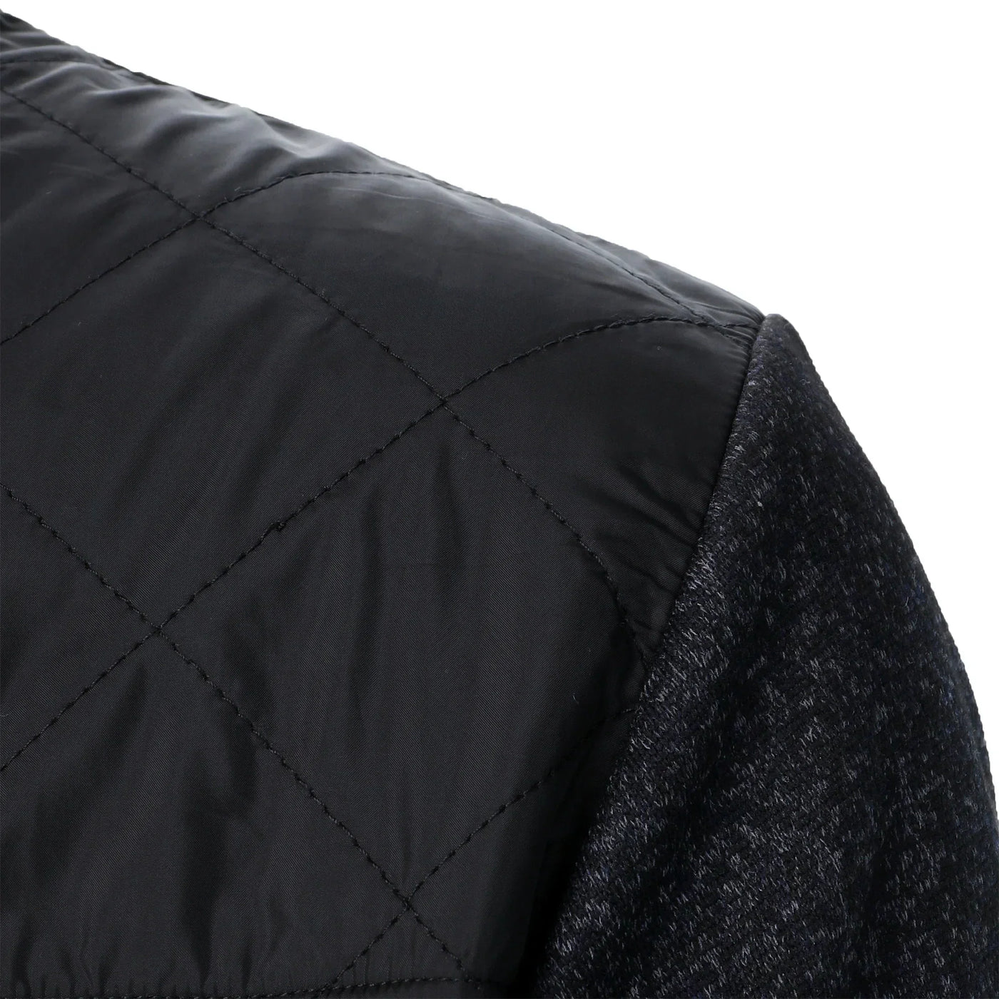 Henri – Abrigo de Punto Rayado con Cuello Alto y Cierre de Cremallera