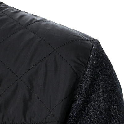 Henri – Abrigo de Punto Rayado con Cuello Alto y Cierre de Cremallera