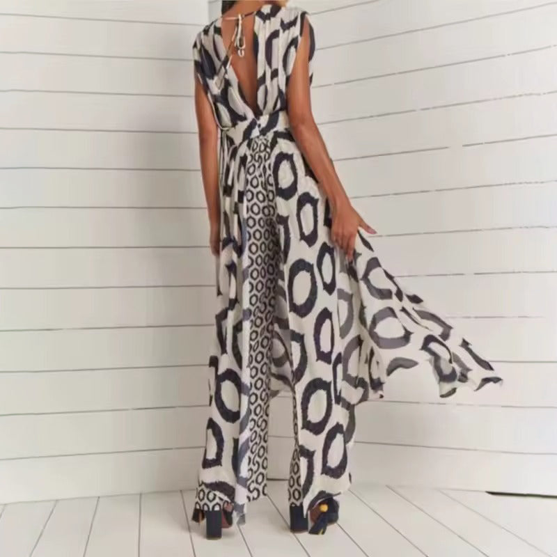 Conjunto Boho Chic con Kimono Largo y Pantalones – Estampado Étnico y Corte Fluido