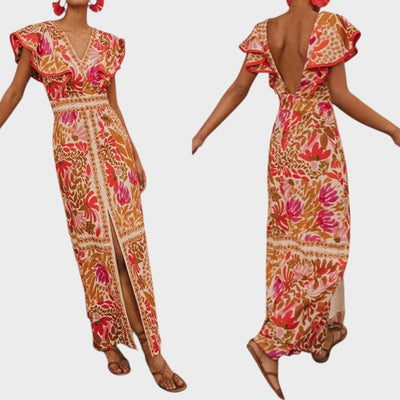 Jessy | Vestido Midi Con Escote En V Y Dividido