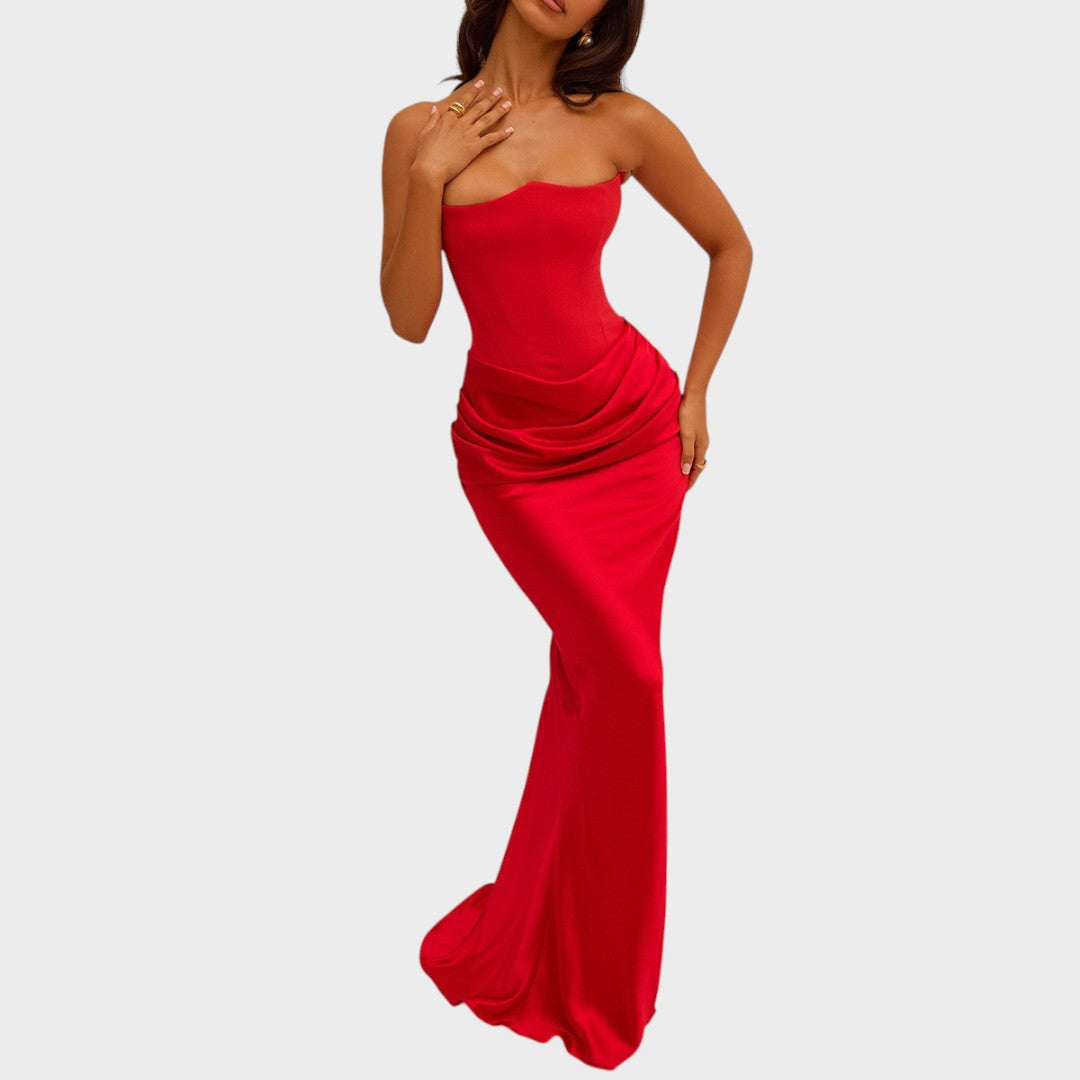 Flora | Vestido de Satén Con Top Incorporado