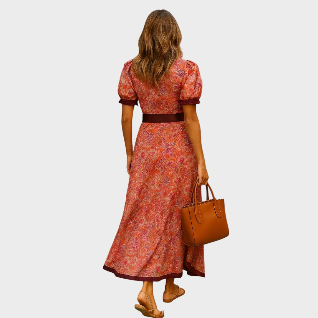 Sylvie |  Vestido largo con mangas acampanadas