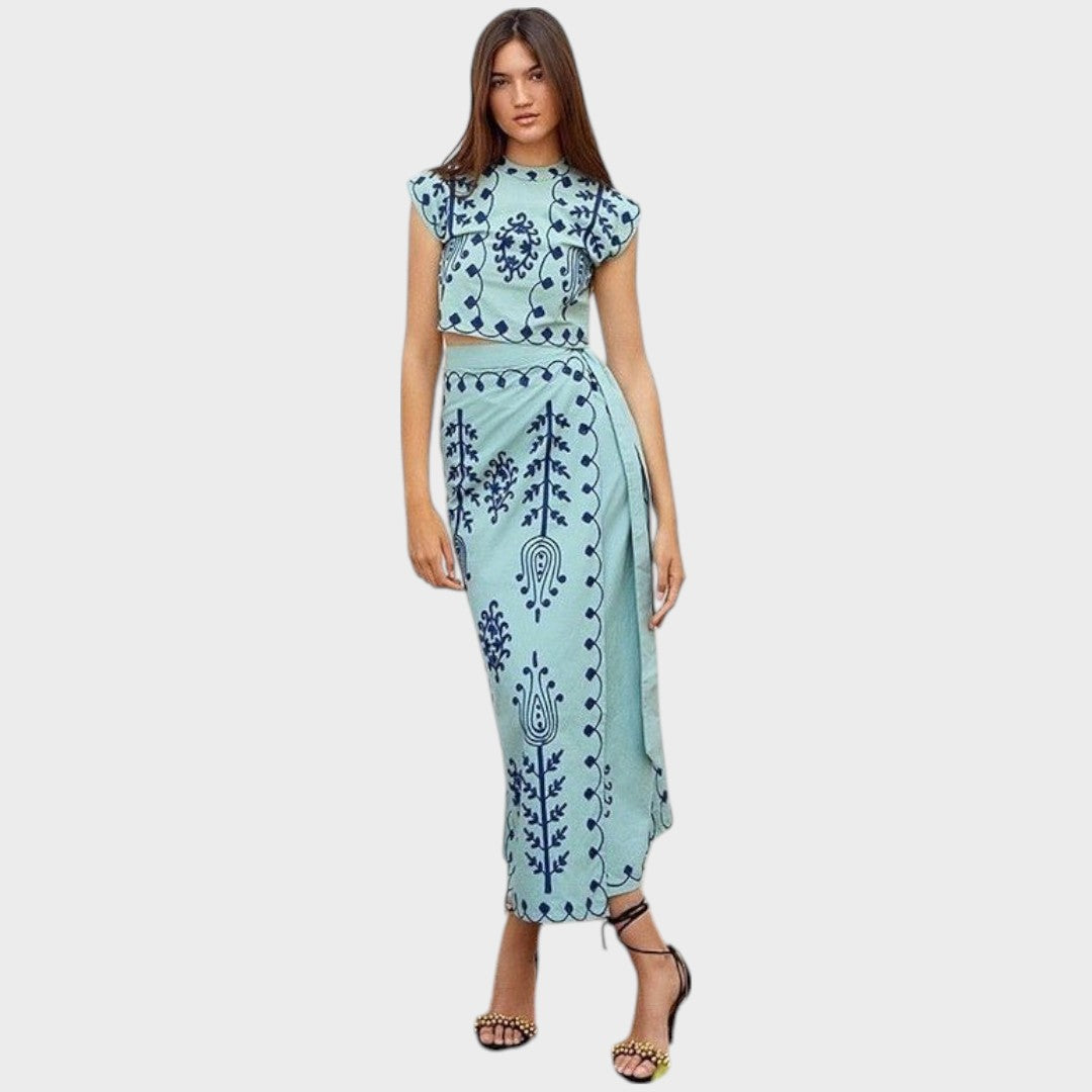 Duna | Conjunto de lino bordado