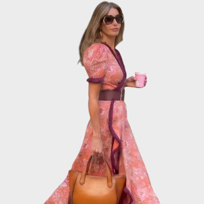 Sylvie |  Vestido largo con mangas acampanadas