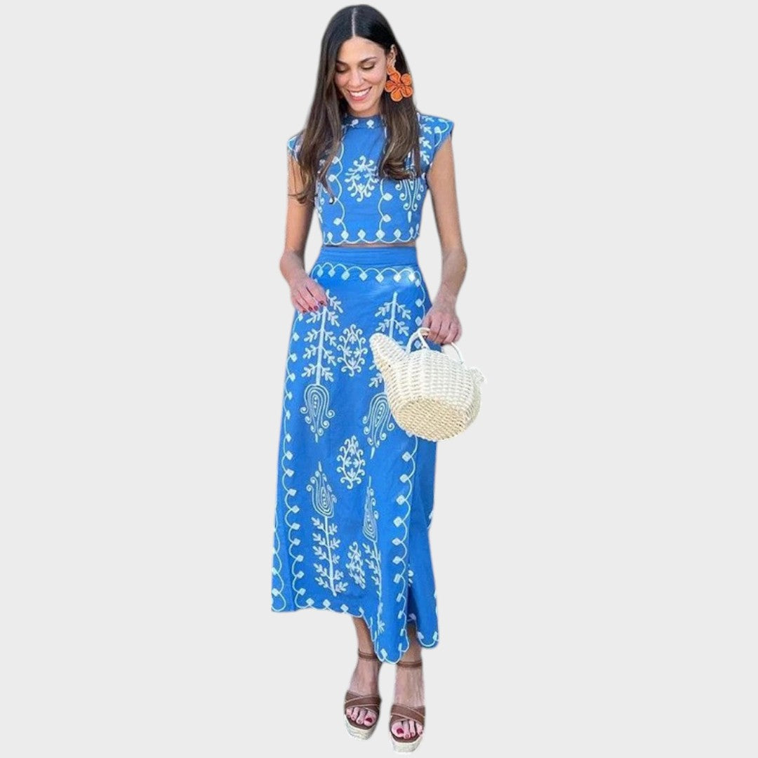 Duna | Conjunto de lino bordado