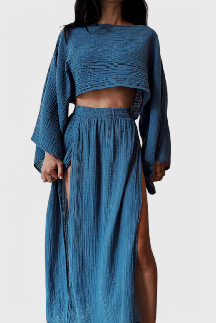 Conjunto Martha con Falda de Abertura Alta