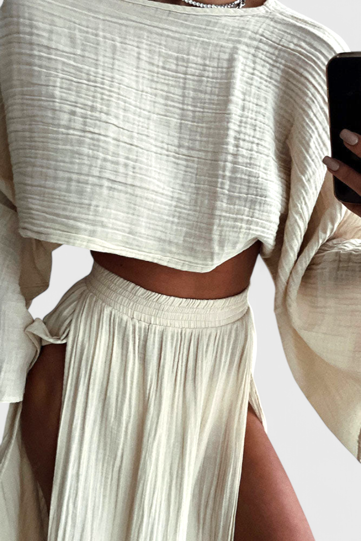 Conjunto Martha con Falda de Abertura Alta